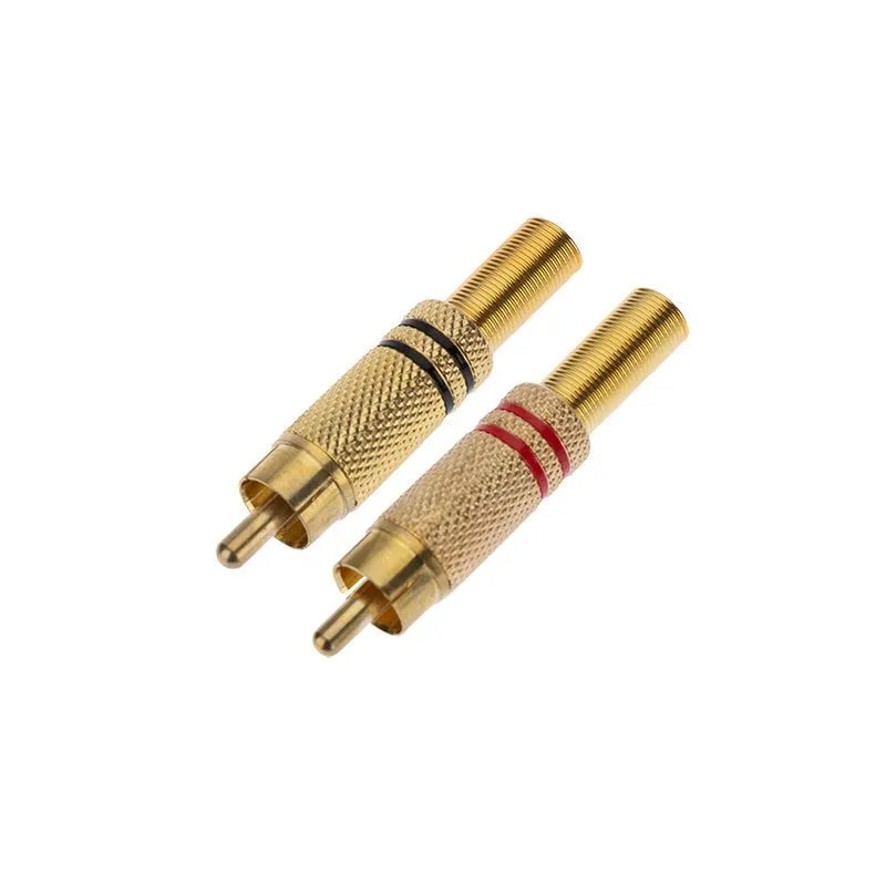 Разъем штекер RCA металл пайка черный/красный, Gold PROconnect 14-0405-1