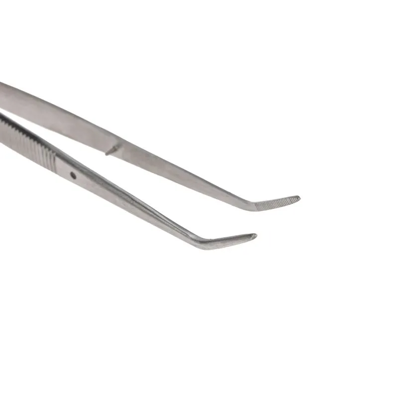 Пинцет изогнутый, узкий, фиксатор, рифленый 155мм ПРОФИ - Фото 5