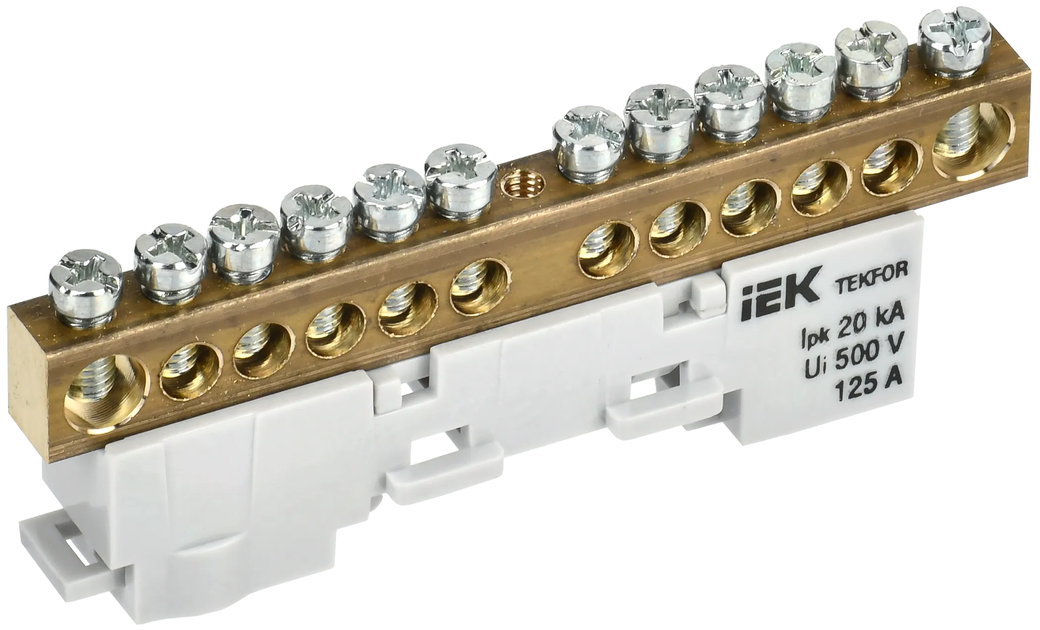 TEKFOR Шина N "ноль" неизолированная на универсальном держателе 8х12-12-С IEK