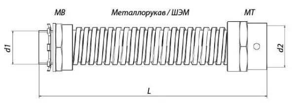 Гибкий ввод К 1086 (G1 1/2"-38-49) У2 ГОФРОМАТИК (ЗЭТАРУС) - Фото 2