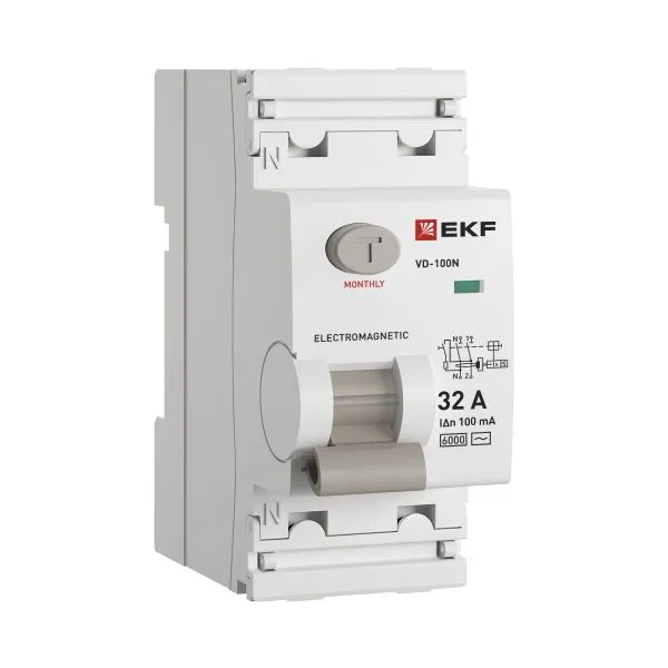 ВДТ ВД-100N 2P 32А 100мА AC эл-мех 6кА PROXIMA EKF