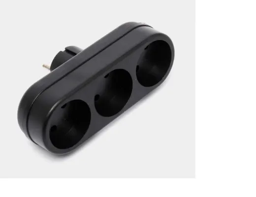 Сетевой разветвитель 3 гн. б/з, 6А, 3L черный, в индивидуальной упаковке