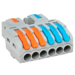 Строительно-монтажная клемма СМК 222-426 разветвительная 6 выходов 0,08-4 мм2 EKF plc-smk-422-6