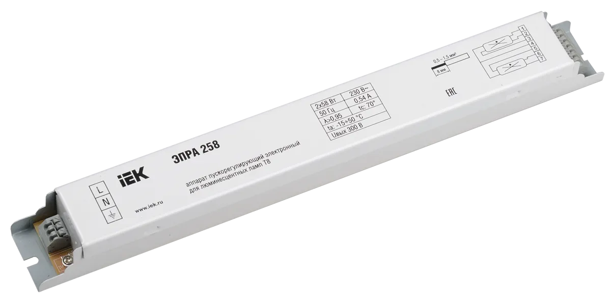 ЭПРА 258 для линейных ЛЛ Т8 IEK