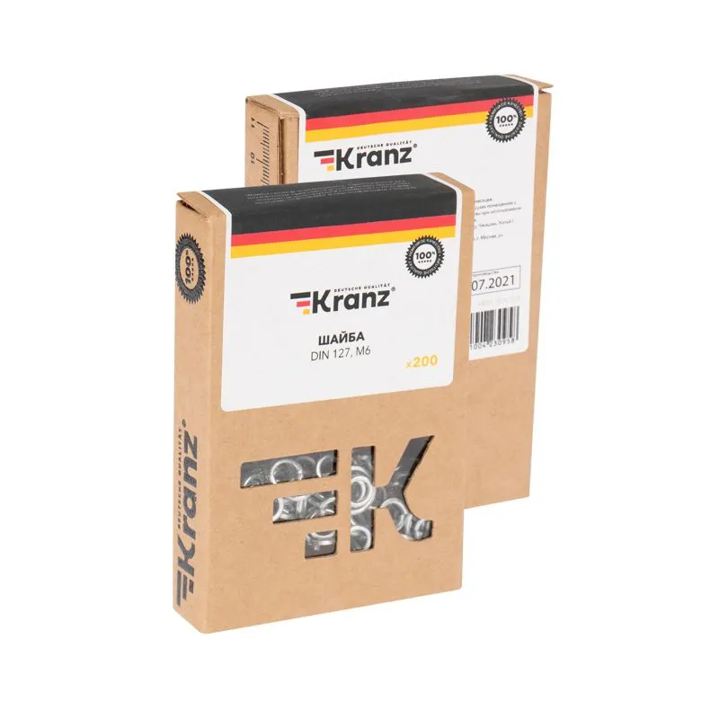 Шайба пружинная KRANZ DIN 127, M6, короб (200 шт./уп.) - Фото 3