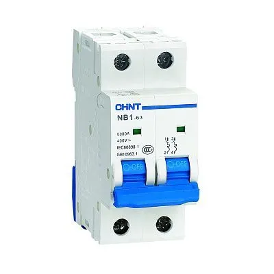 Автоматический выключатель NB1-63 2P 16A 6кА х-ка C (DB) (R) CHINT