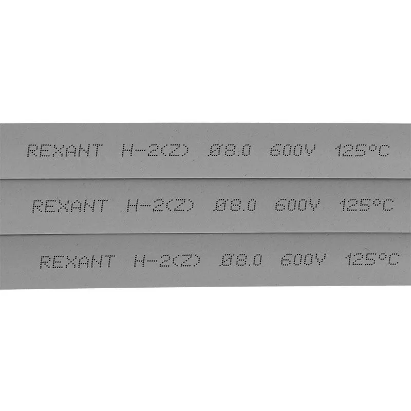 Трубка термоусаживаемая ТУТ нг 8,0/4,0мм, серая, упаковка 50 шт. по 1м REXANT - Фото 2