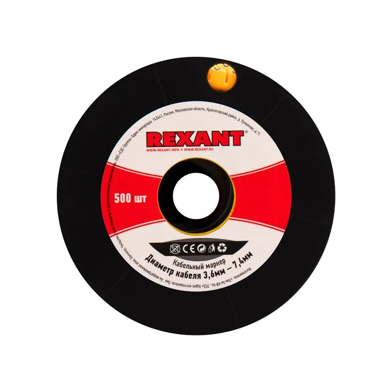 Маркеры на кабель, ø3,6-7,4 мм, цифры 0-9, комплект 10 роликов (EC-2) REXANT - Фото 2