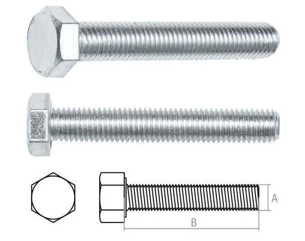 Болт М6х14 мм шестигр., цинк, кл.пр. 5.8, DIN 933 (300 шт в карт. уп.) STARFIX