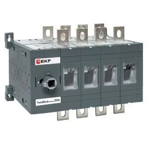 Рубильник 315A 4P реверсивный без рукоятки управления TwinBlock EKF tb-s-315-4p-rev