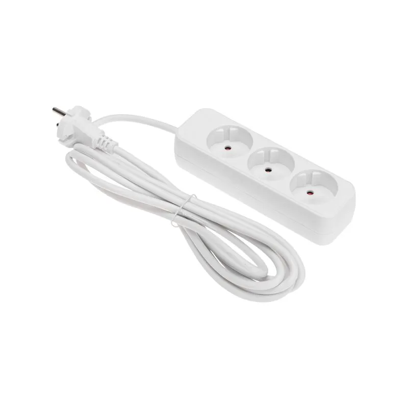 Удлинитель STANDARD 3 гнезда, 3м, 2х1,0мм², б/з, белый REXANT - Фото 2