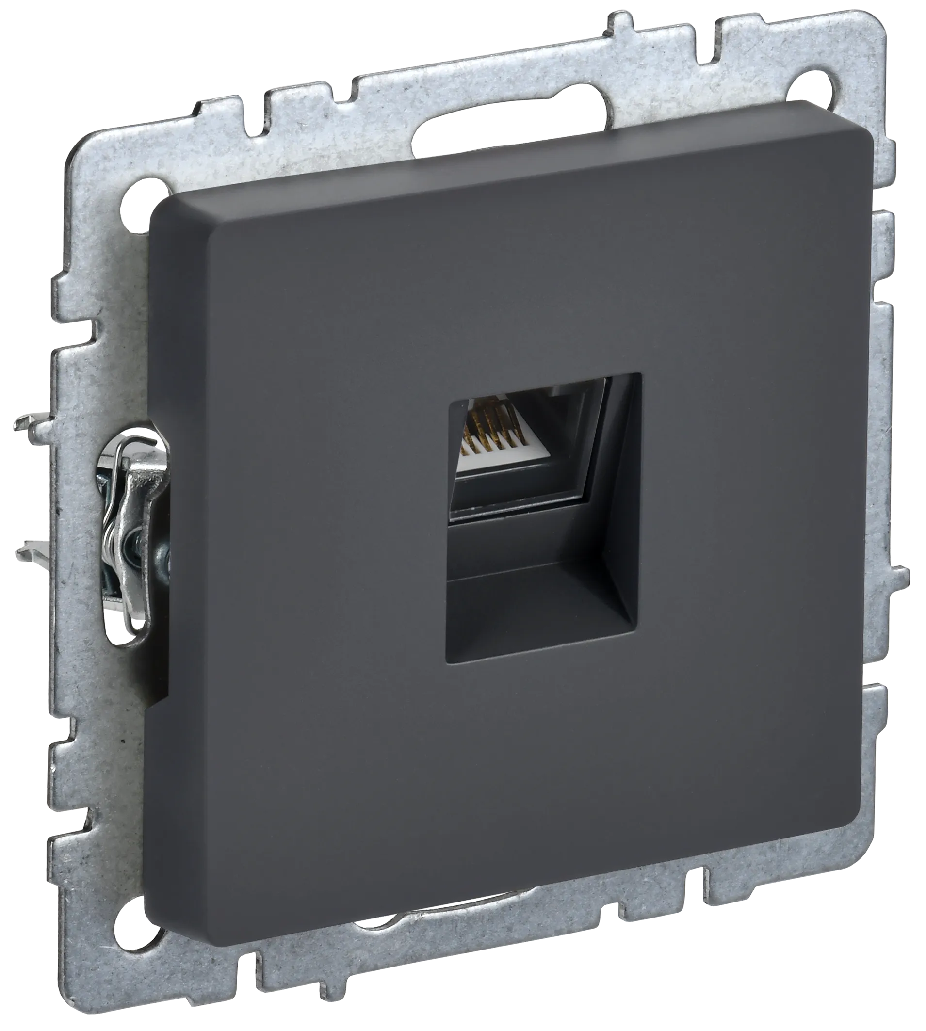 BRITE Розетка компьютерная RJ45 кат.5E РК10-БрГ графит IEK