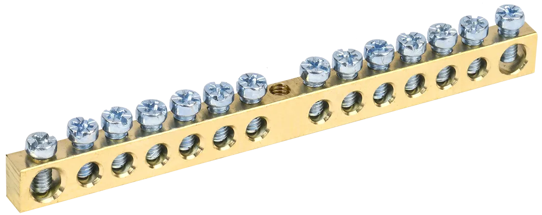 Шина PEN "земля-ноль" 6х9мм 14/1 (14групп/крепеж по центру) IEK