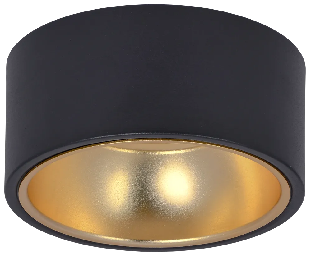 LIGHTING Светильник 4017 накладной потолочный под лампу GX53 черный/золото IEK LT-UPB0-4017-GX53-1-K57