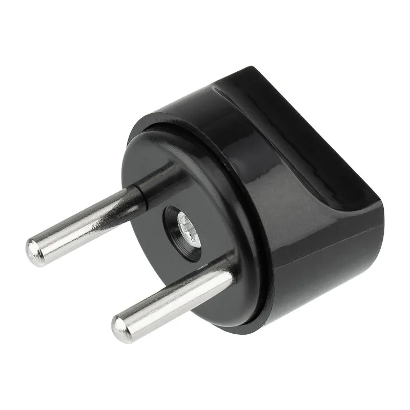 Адаптер сетевой (переходник) с Евро А/F на вилку С1 CEE 7/2 «Питер» 6А б/з черный PROconnect (пакет БОПП 1 шт/уп.) 11-1067-9