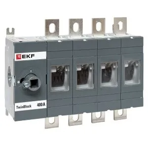 Рубильник 400A 4P без рукоятки управления TwinBlock EKF tb-s-400-4p