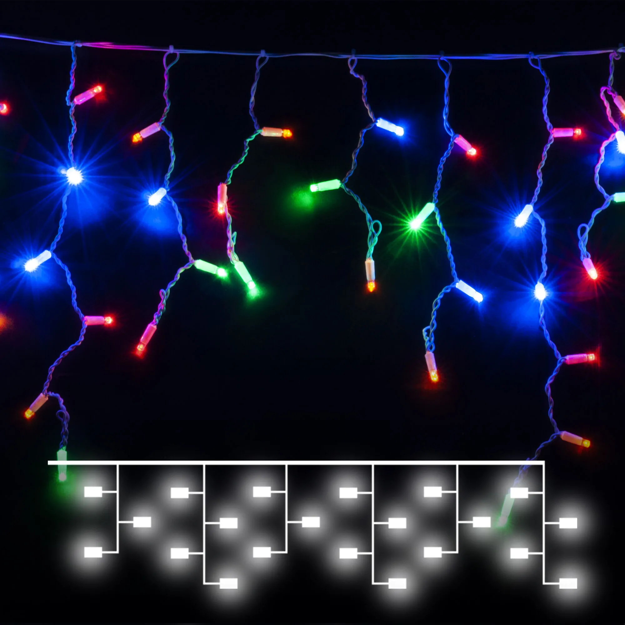 Гирлянда бытовая электрическая бахрома 100-101 мульти 3*0,6м IP65 100-101 Elektrostandard Eurosvet - Фото 4