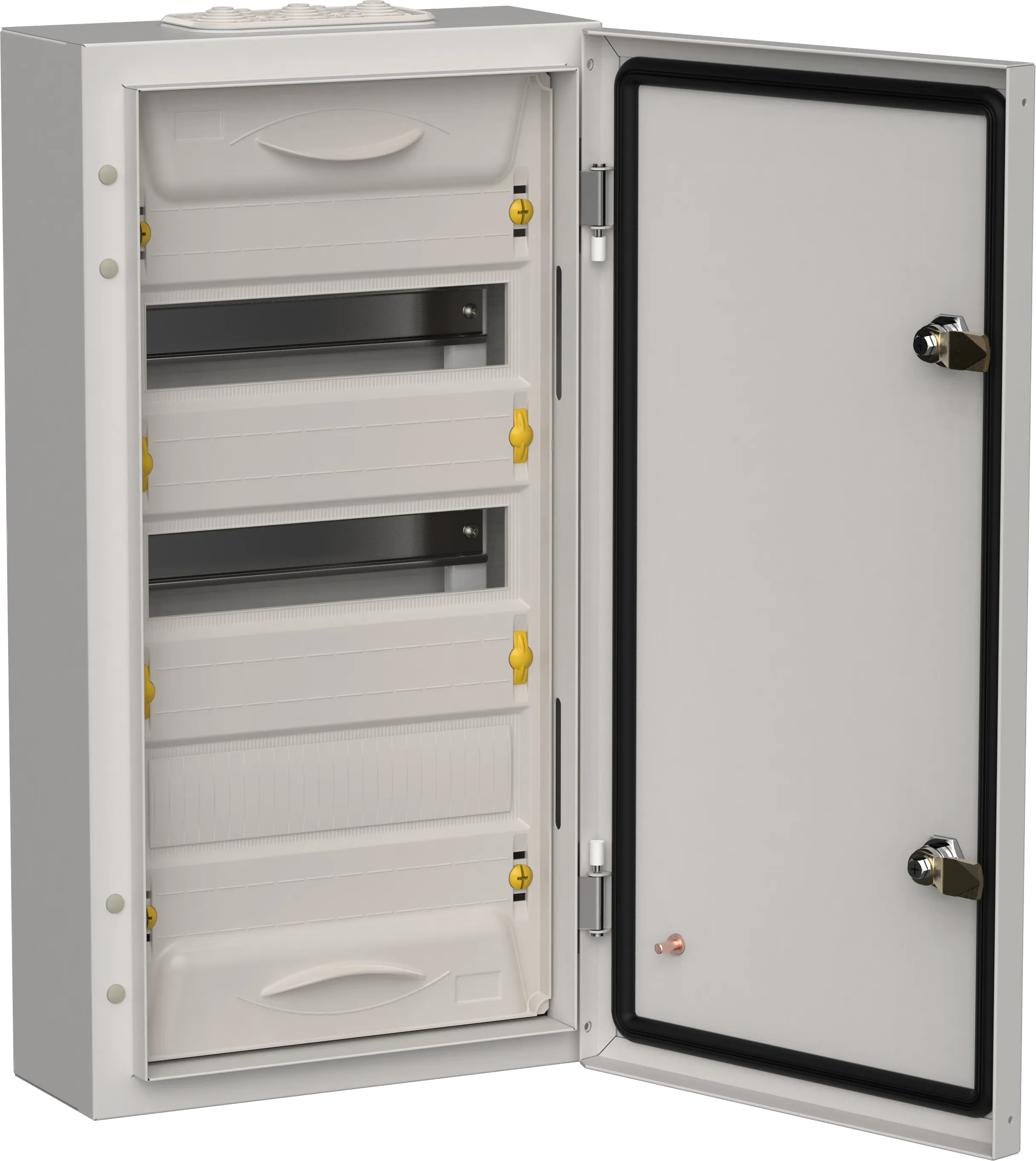 TITAN 5 Корпус металлический ЩРн-36 (1х36) 585х310х140мм IP54 серый (одна дверь) IEK TI5-50-N-036-54-7035