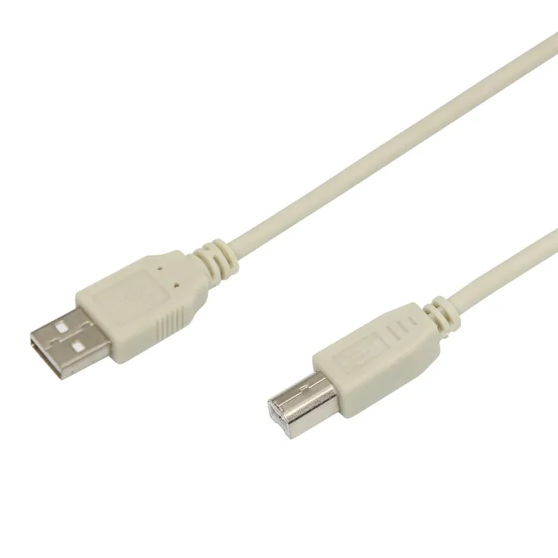 Кабель USB-А– USB-B, 2,4А, 1,8м, ПВХ, серый  REXANT