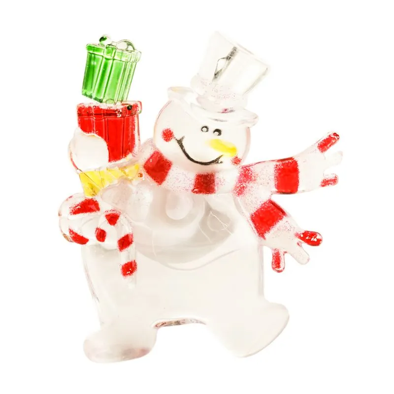 Снеговик с подарком RGB на присоске - Фото 3