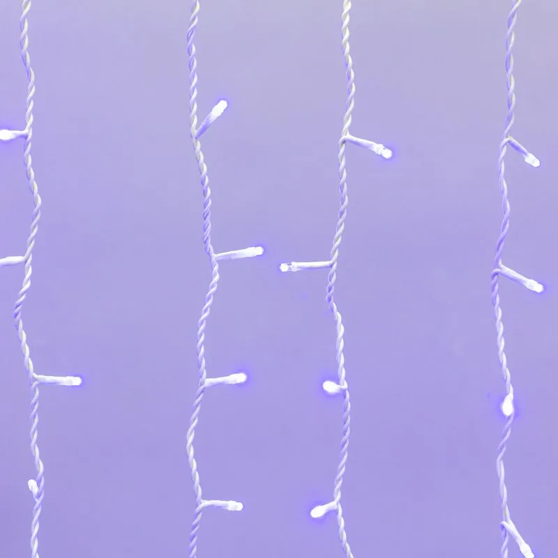 Гирлянда светодиодная Занавес 2х1,5м 360 LED СИНИЙ белый ПВХ IP65 постоянное свечение 230В блок в комплекте NEON-NIGHT - Фото 3