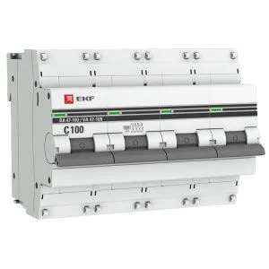 Авт. выкл. 4P 100А (C) 10kA ВА 47-100 EKF PROxima mcb47100-4-100C-pro