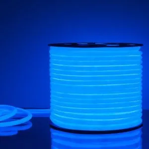 Гибкий неон светодиодный 220V 9,6W 144Led 2835 IP67 круглый синий, 50 м Elektrostandard a043550