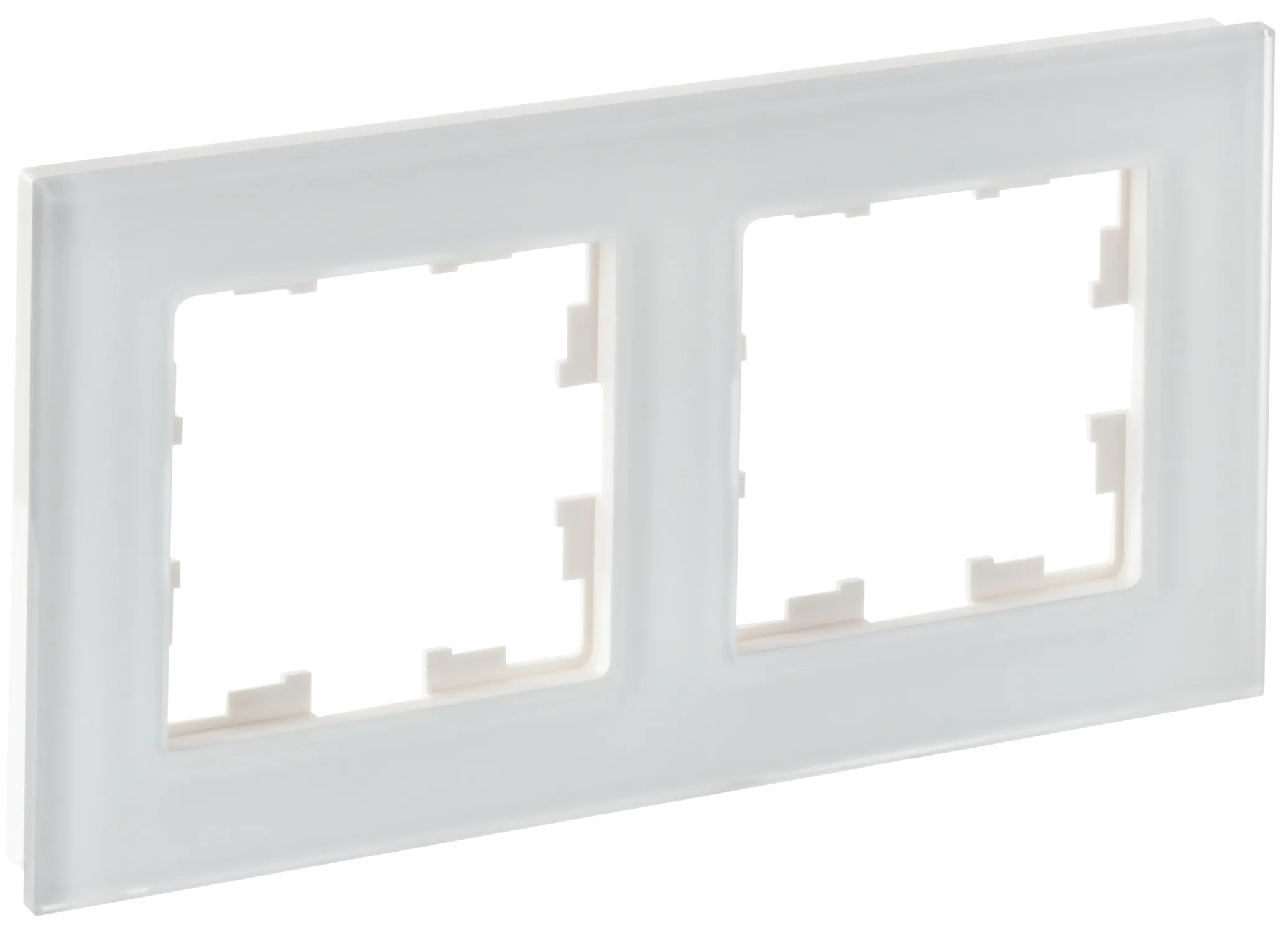 BRITE Рамка 2-местная РУ-2-2-Бр стекло белый матовый IEK