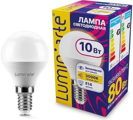 Светодиодная лампа Luminarte LSTD-G45-10W3KE14 10Вт 3000K E14 LSTD-G45-10W3KE14