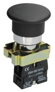 Кнопка управления LAY5-BC21 "Грибок" без подсветки черная 1NO IEK BBG70-BC-K02