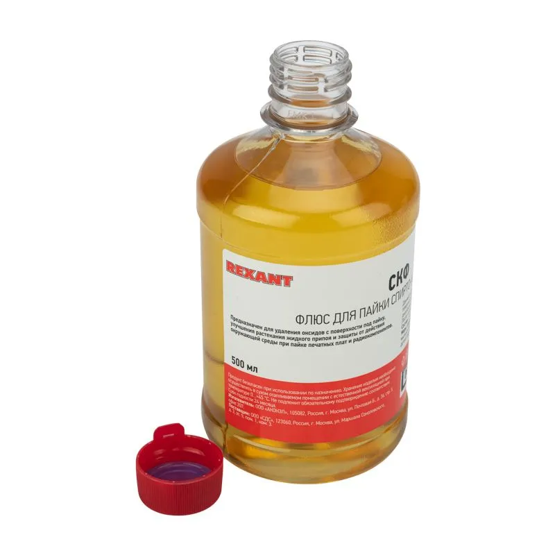 Флюс для пайки, СКФ (спирто-канифольный), 500мл, флакон REXANT - Фото 3