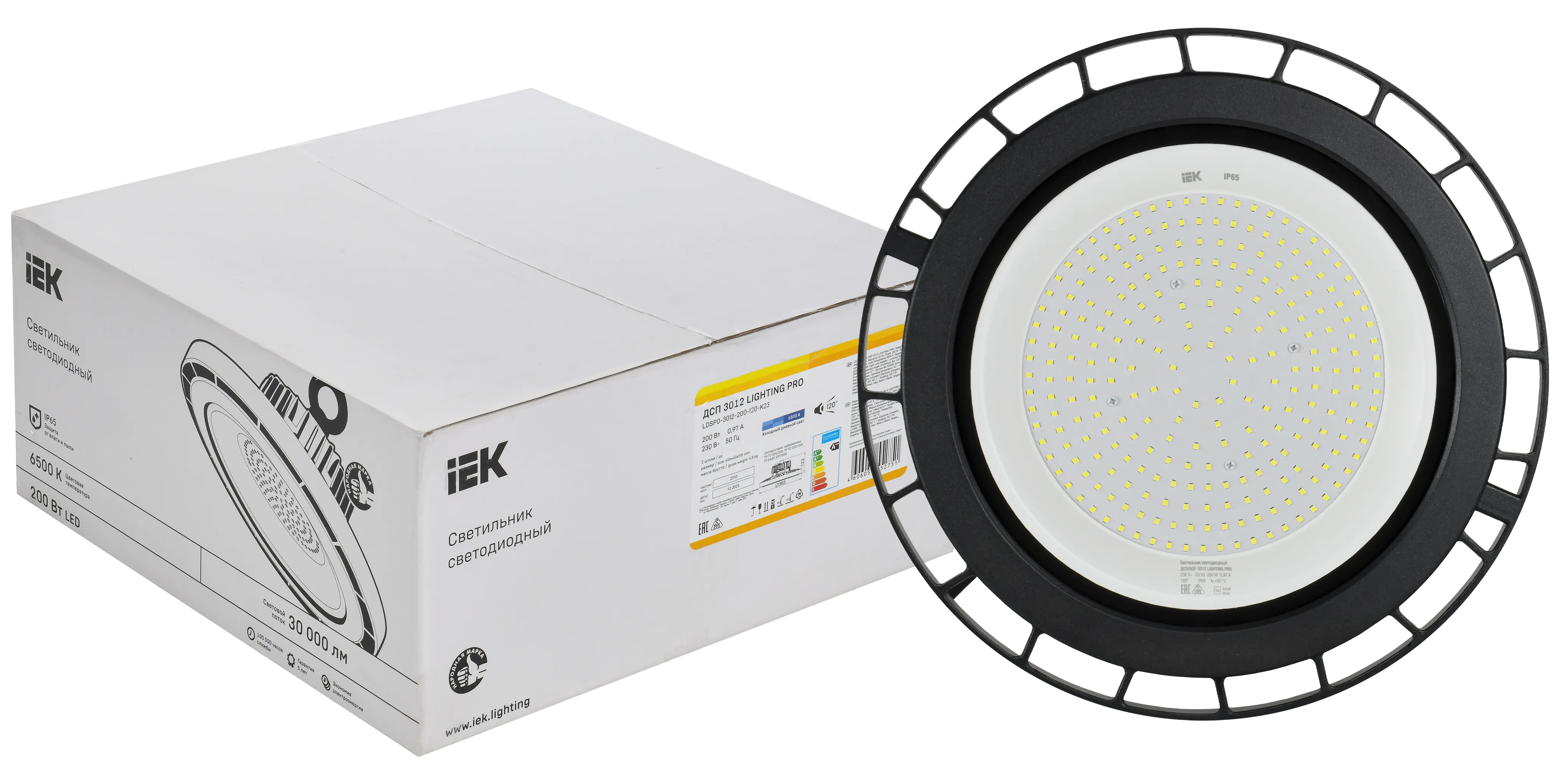 Светильник светодиодный ДСП 3012 PRO 200Вт 120град 6500К IP65 алюминий IEK - Фото 3