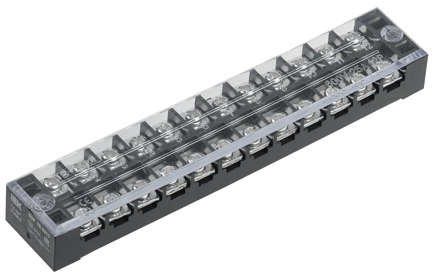 Блок зажимов наборный БЗН ТВ-2512 2,5мм2 25А 12 пар IEK