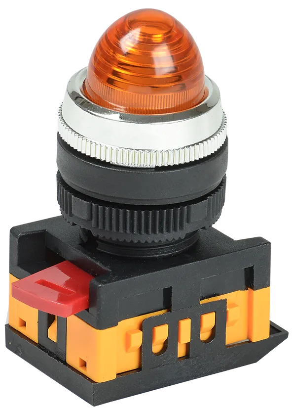 Лампа AL-22 сигнальная d=22мм желтый неон/240В цилиндр IEK