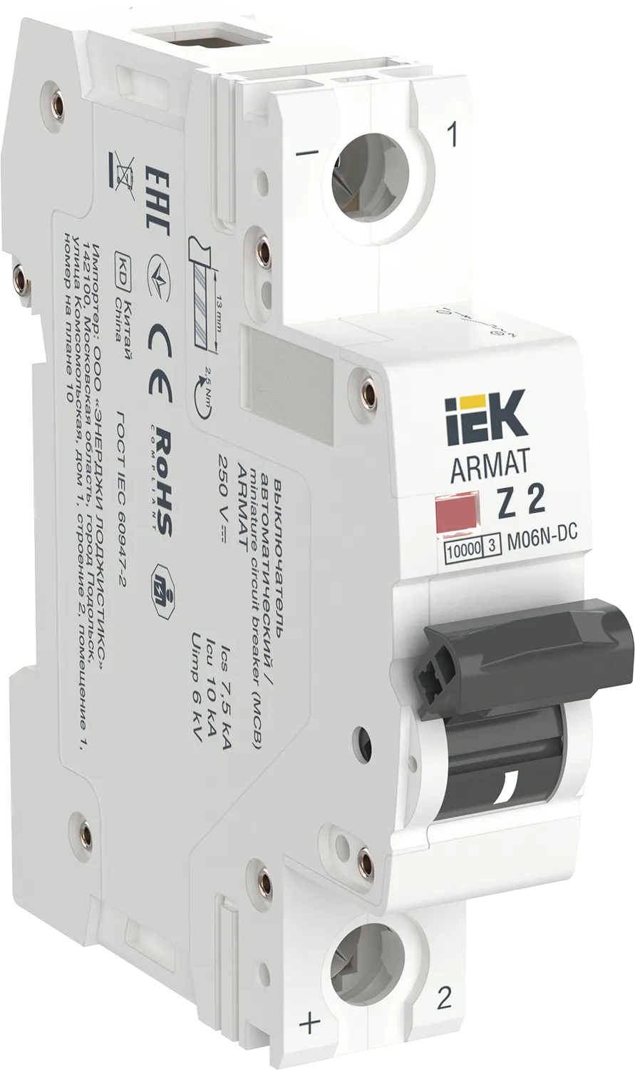 ARMAT Автоматический выключатель M06N-DC 1P Z 2А IEK