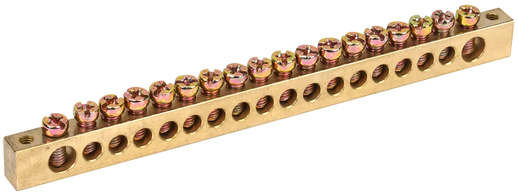 Шина PEN "земля-ноль" 8х12мм 20/2 (20групп/крепеж по краям) IEK