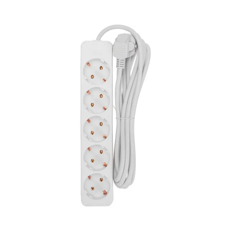 Удлинитель 5 гнезд, 3м, 3х0,75мм², с/з, белый PROconnect - Фото 3