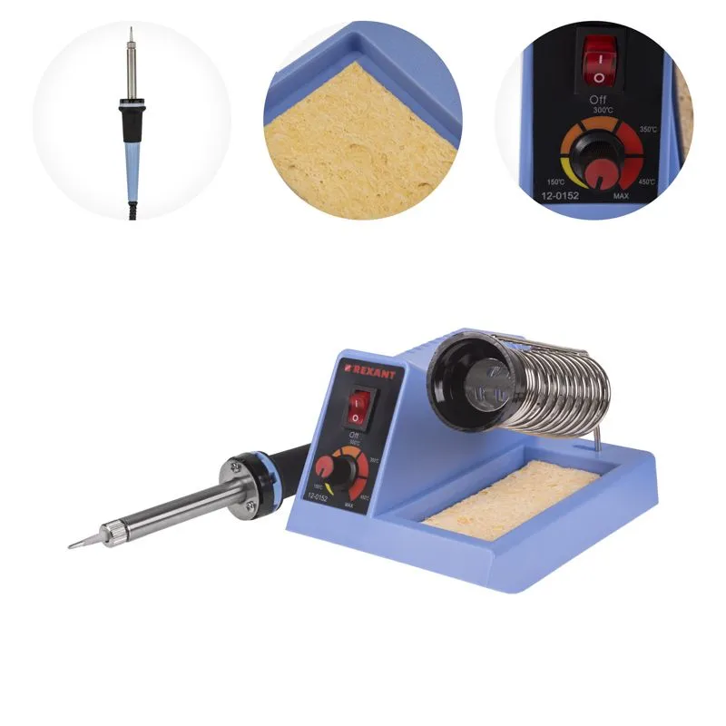 Паяльная станция (паяльник), модель R099, 48Вт, 230В, 160-480°C REXANT - Фото 2