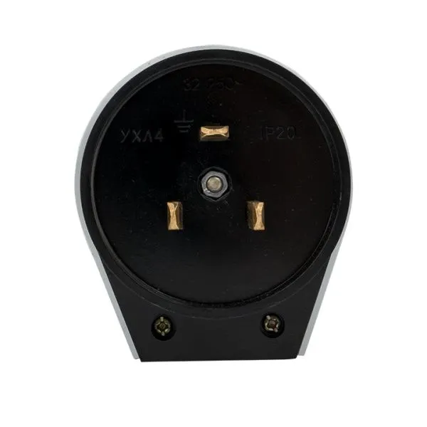 Вилка для разъема РШ-ВШ 32А 250В 2P+PE карболитовая черн. EKF