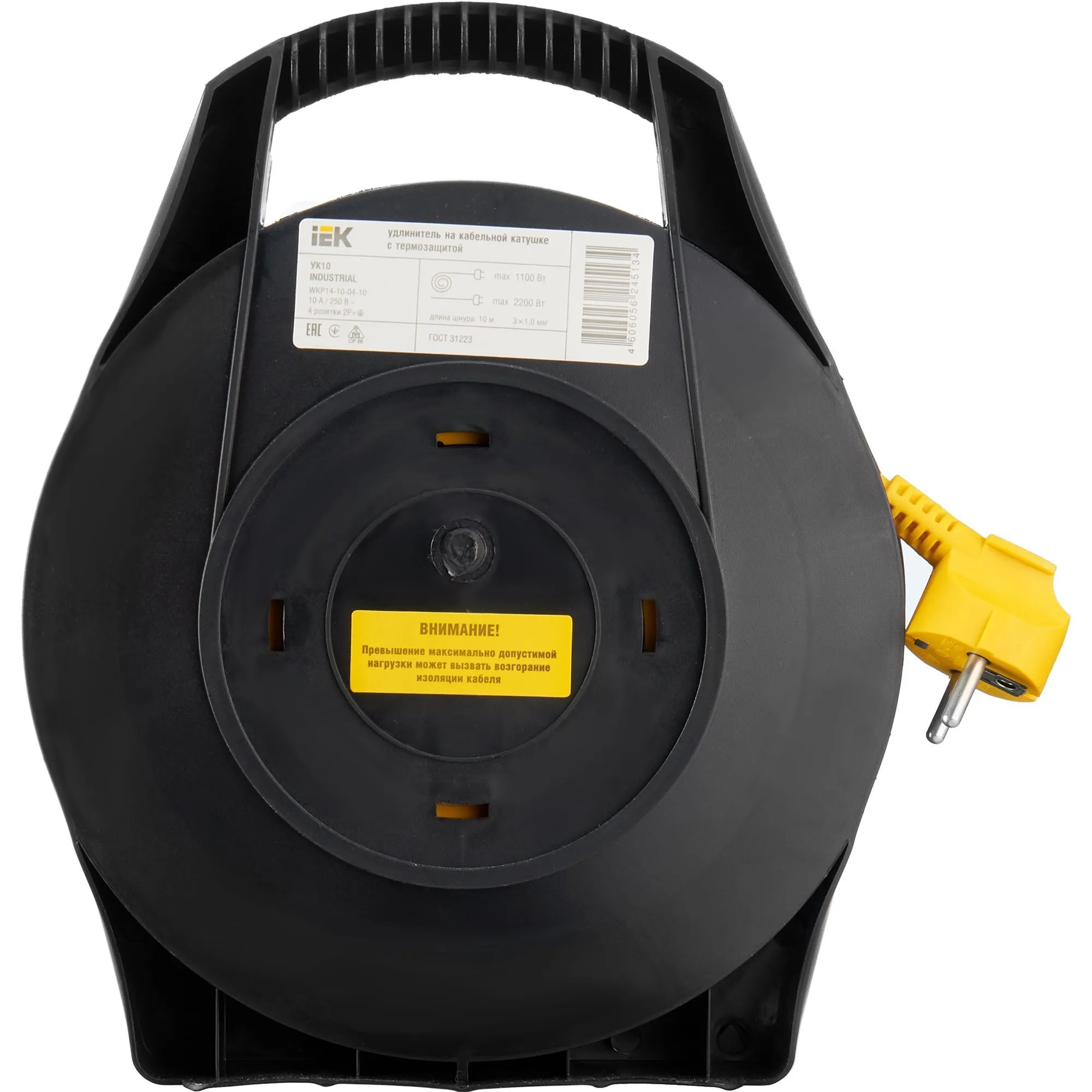 Катушка УК10 4 места с заземлением с термозащитой 3х1,0мм2 "Industrial" 10м IEK - Фото 4