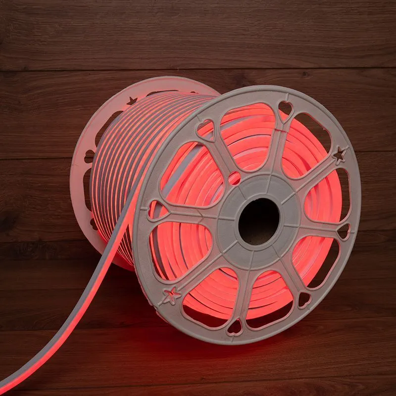 Гибкий неон LED SMD 8х16 мм, двухсторонний, красный, 120 LED/м, бухта 50 м 131-092