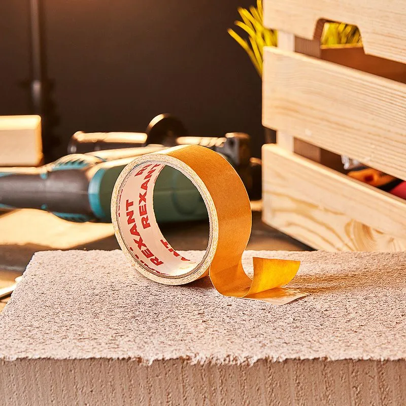 Двухсторонний скотч REXANT, тканевая основа 38 мм, ролик 5 м - Фото 2