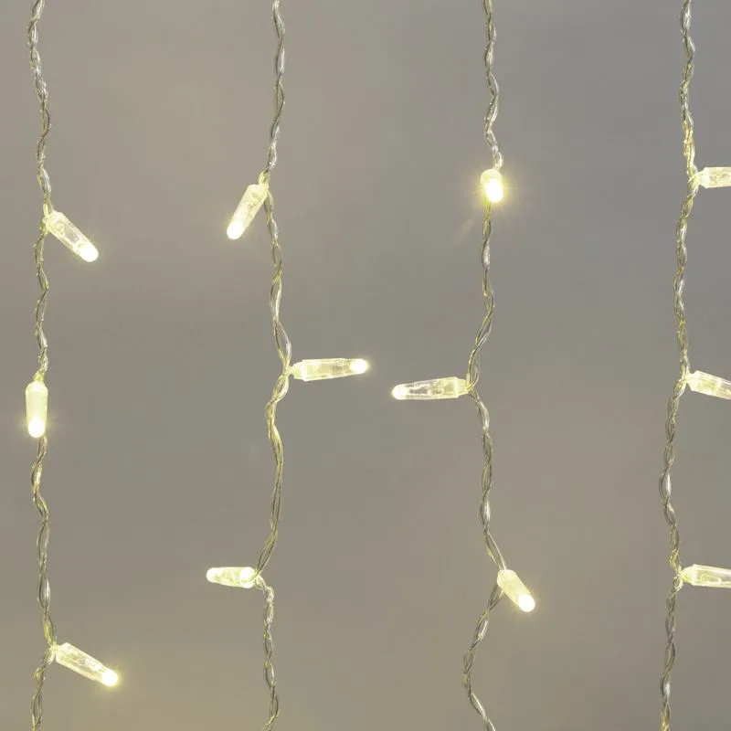 Гирлянда светодиодная Занавес 2х0,8м 160 LED ТЕПЛЫЙ БЕЛЫЙ прозрачный ПВХ IP65 постоянное свечение 230В нужен блок 303-500-1 NEON-NIGHT - Фото 3