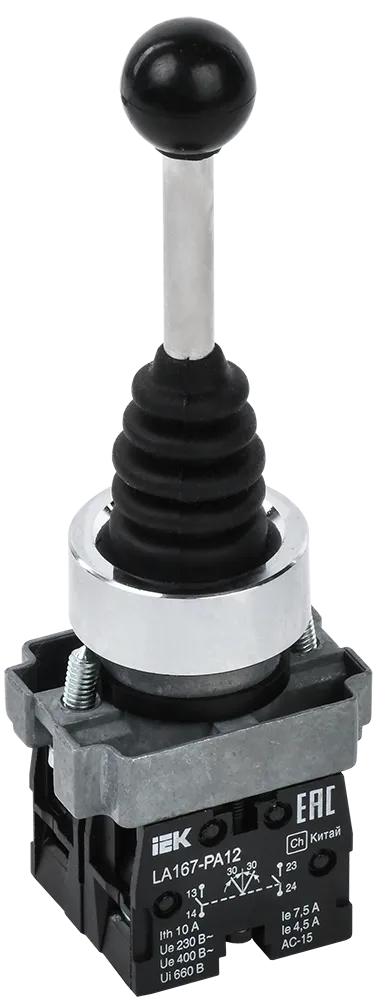 Джойстик LA167-PA12 2 на 2 положения 2з с фиксацией черный IEK