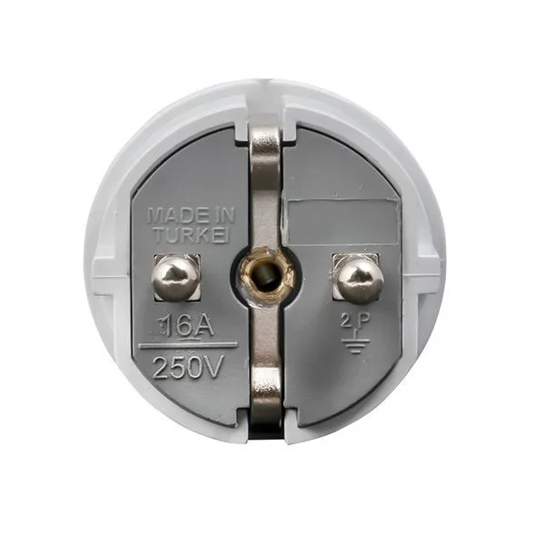 Вилка прямая усиленная с/з белая 16А 250В EKF Proxima - Фото 3