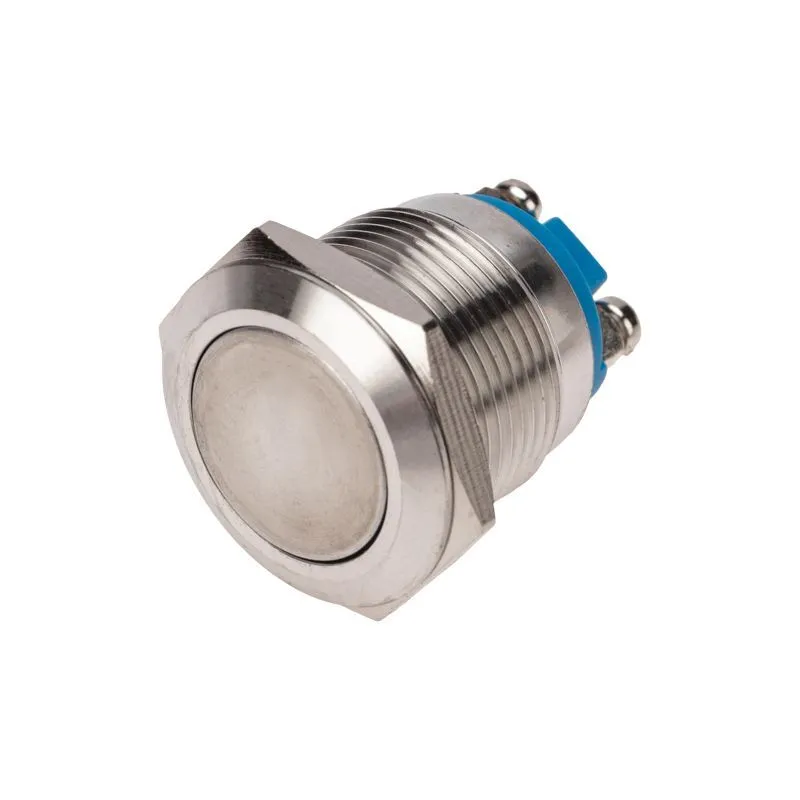 Кнопка антивандальная Ø19 Б/Фикс (2с винт) OFF-(ON) плоская (PBS-28В-2) REXANT 36-3411