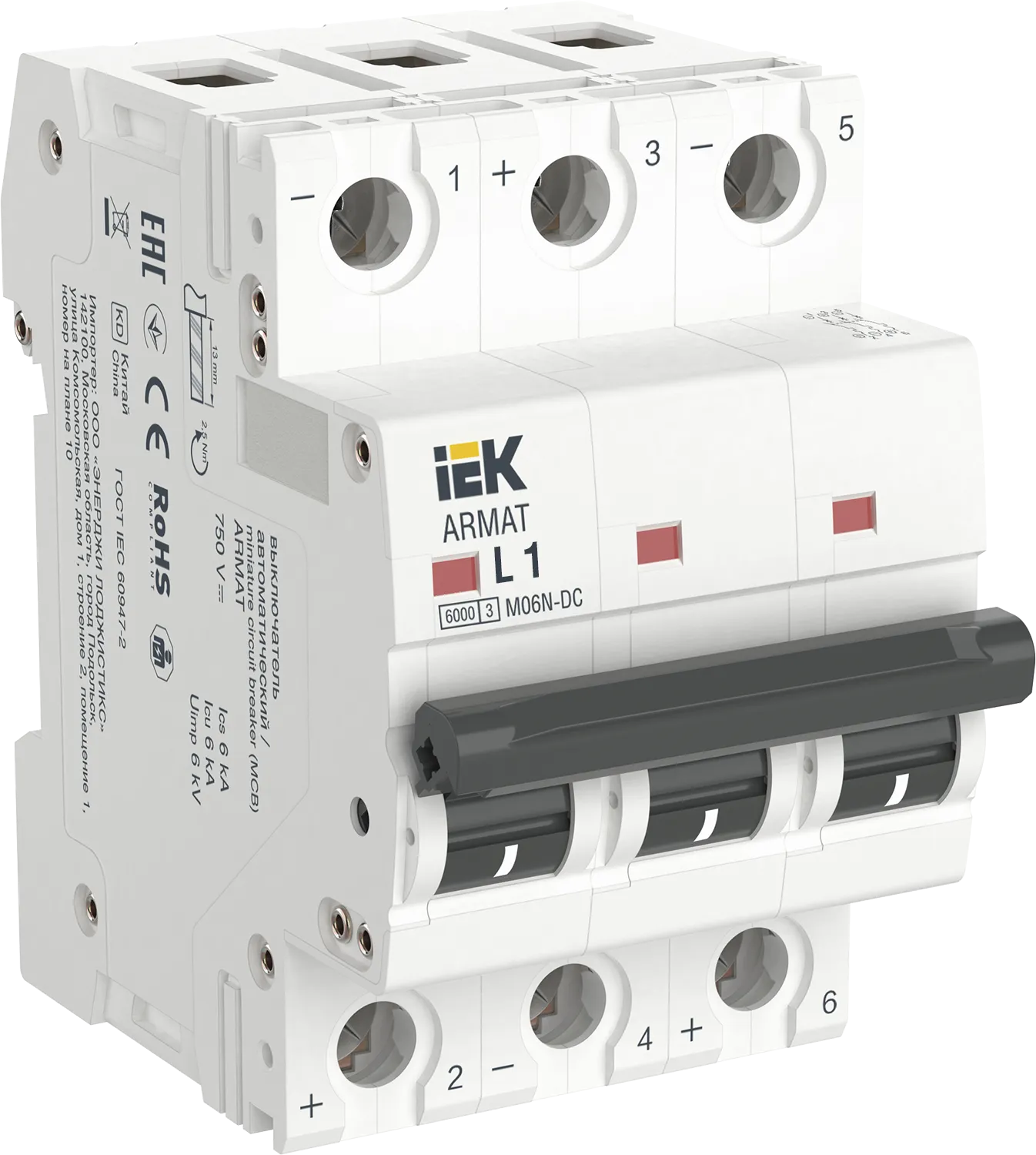 ARMAT Автоматический выключатель M06N-DC 3P L 1А IEK
