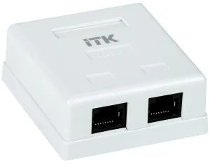 ITK Настенная информационная розетка RJ-45 кат.6 2-порта CS2-1C6U-22