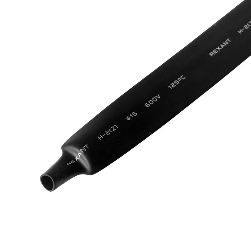Трубка термоусаживаемая ТУТ нг 15,0/7,5мм, черная, упаковка 50 шт. по 1м REXANT - Фото 2
