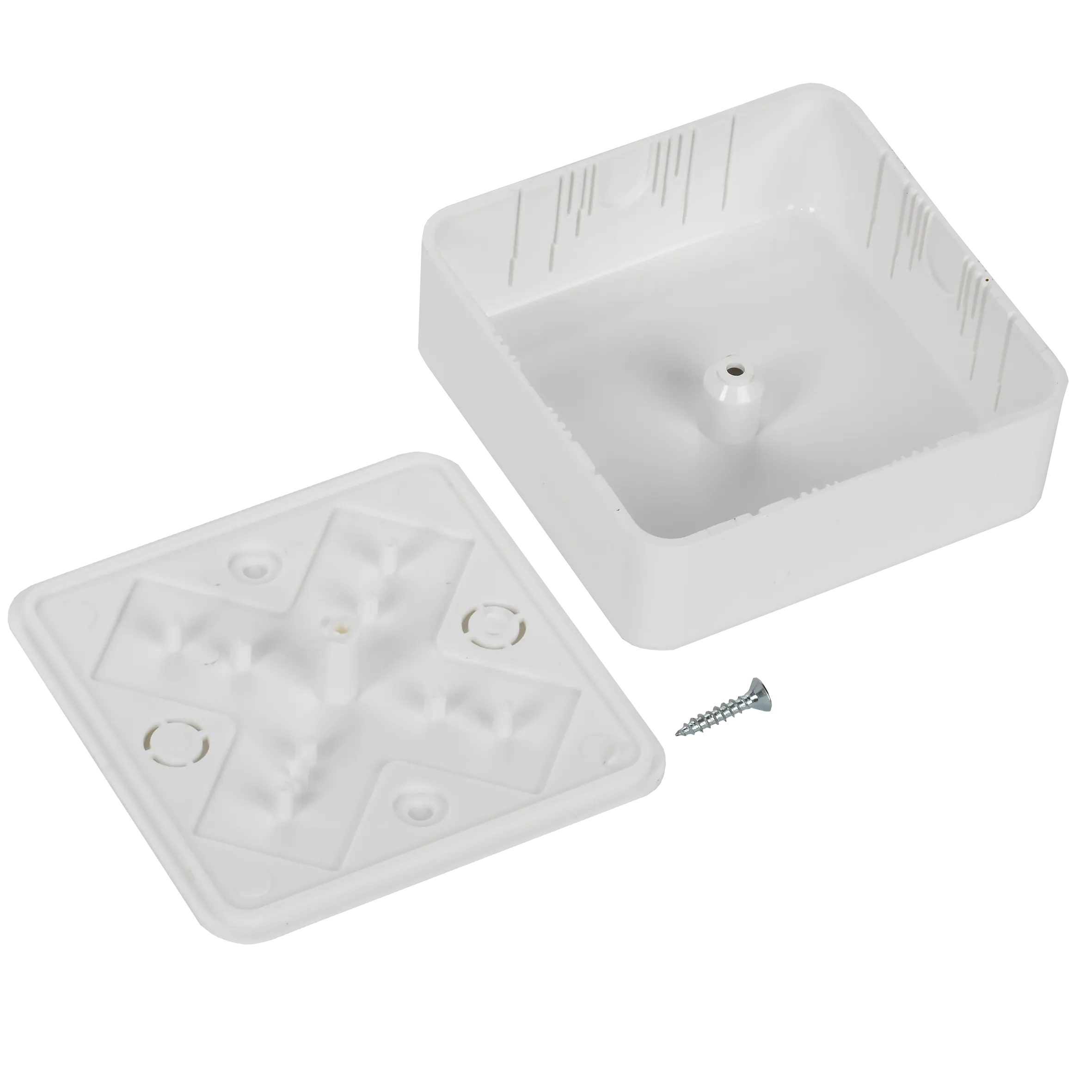 Коробка распаячная КМ для открытой проводки безгалогенная (HF) 75х75х28мм белая IEK - Фото 4